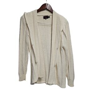 FIA ITALIA Cardigan Sweater Medium Cream‎ Shoulder Pads Vintage